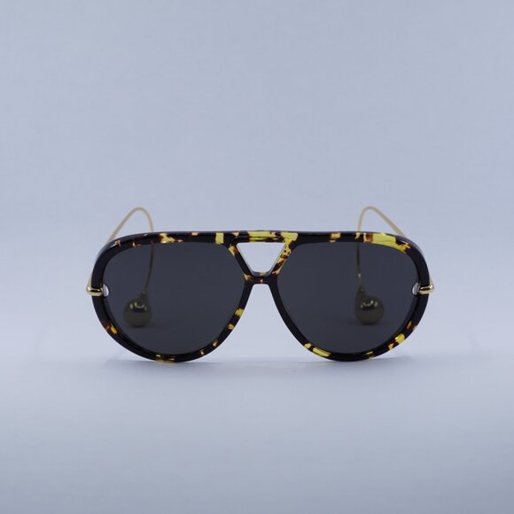 Bottega Veneta BV1273S 005 Sunglasses Havana Gold Geometric Frame, Grey Lenses main image 9